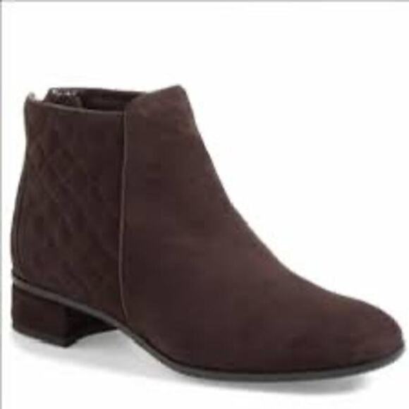Aquatalia Boots Lacey Quilted Ankle Booties Suede Leather Waterproof Size 9 - Picture 1 of 8